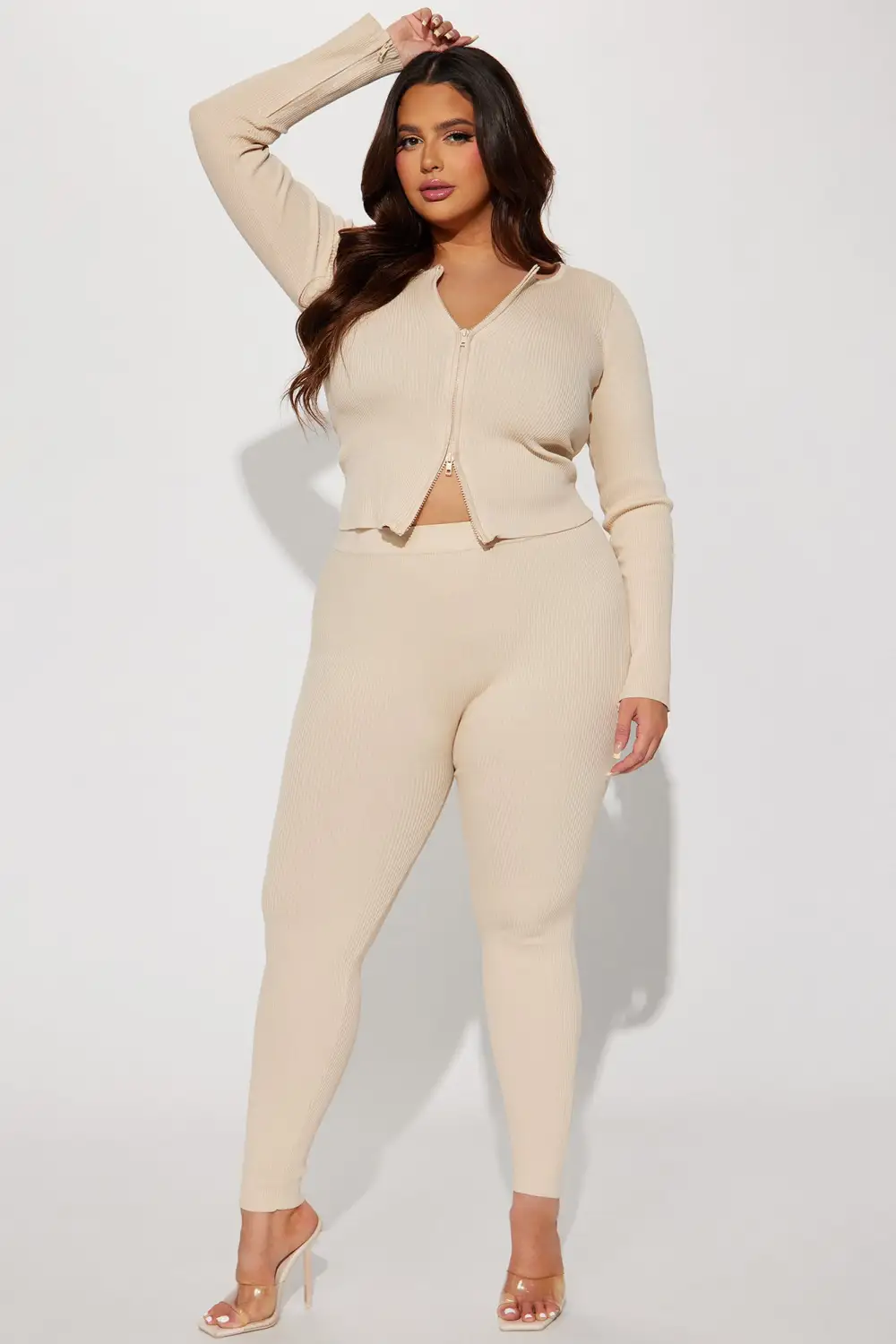 Wrong Way Sweater Pant Set - Taupe