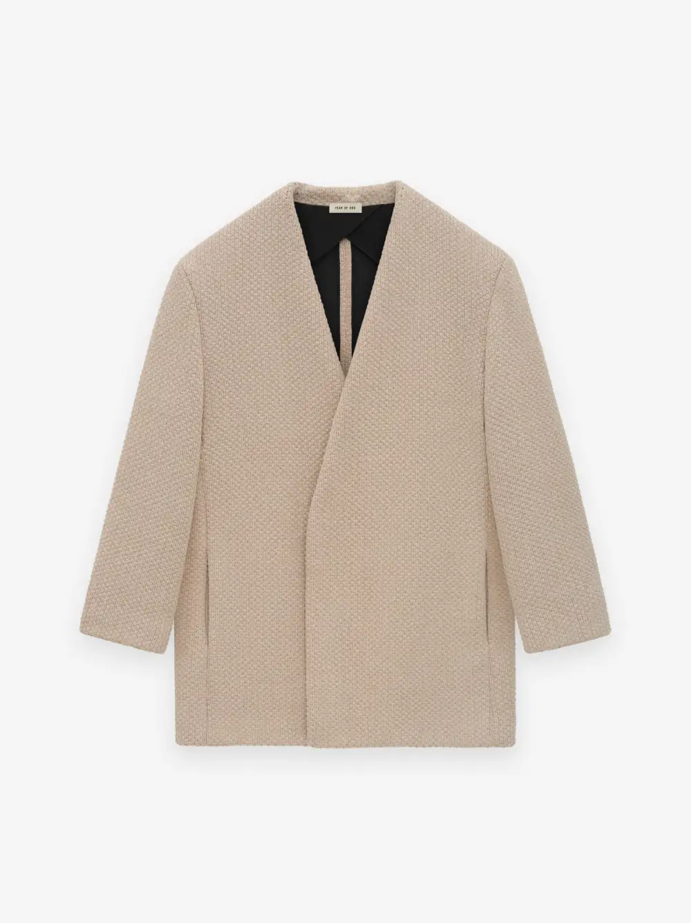 Pique Knit Lapelless Blazer