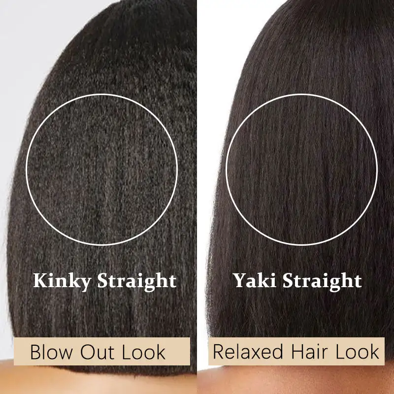 Kinky Straight V Part Wig No Leave Out Upgraded Yaki Straight V Part Wig 100% V Part Human Hair