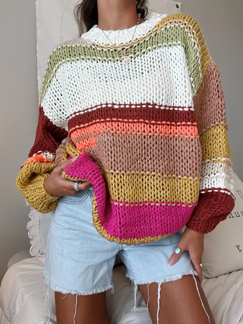 COLORS OF FALL CROCHET SWEATER