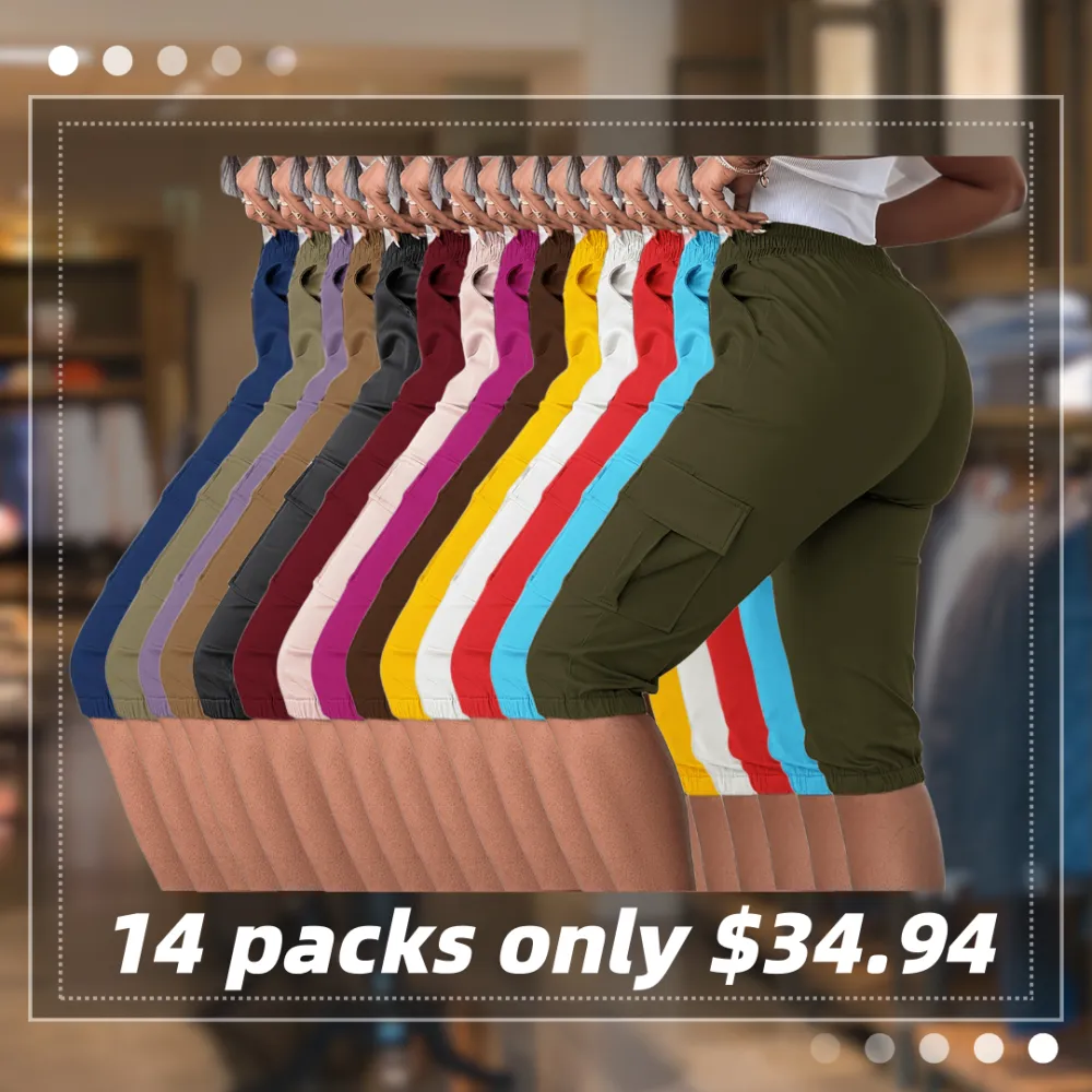 🔥Low Stock Alert!Pocket Design Cuffed Drawstring Pants