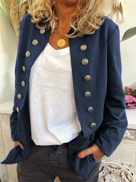Buttoned Long Sleeve Jacket