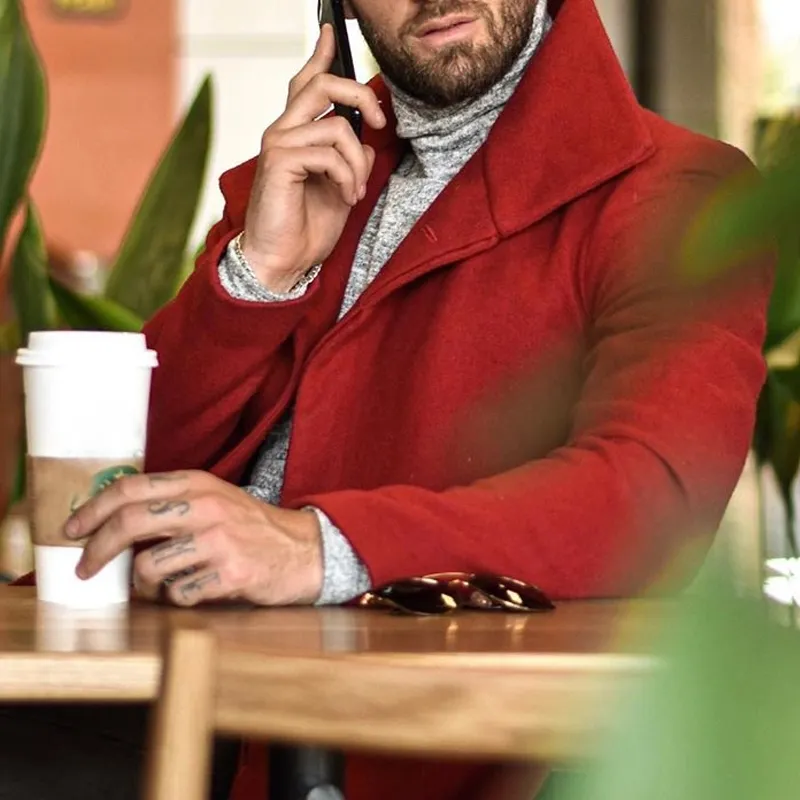 Casual Lapel Pure Color Single Breasted Overcoat