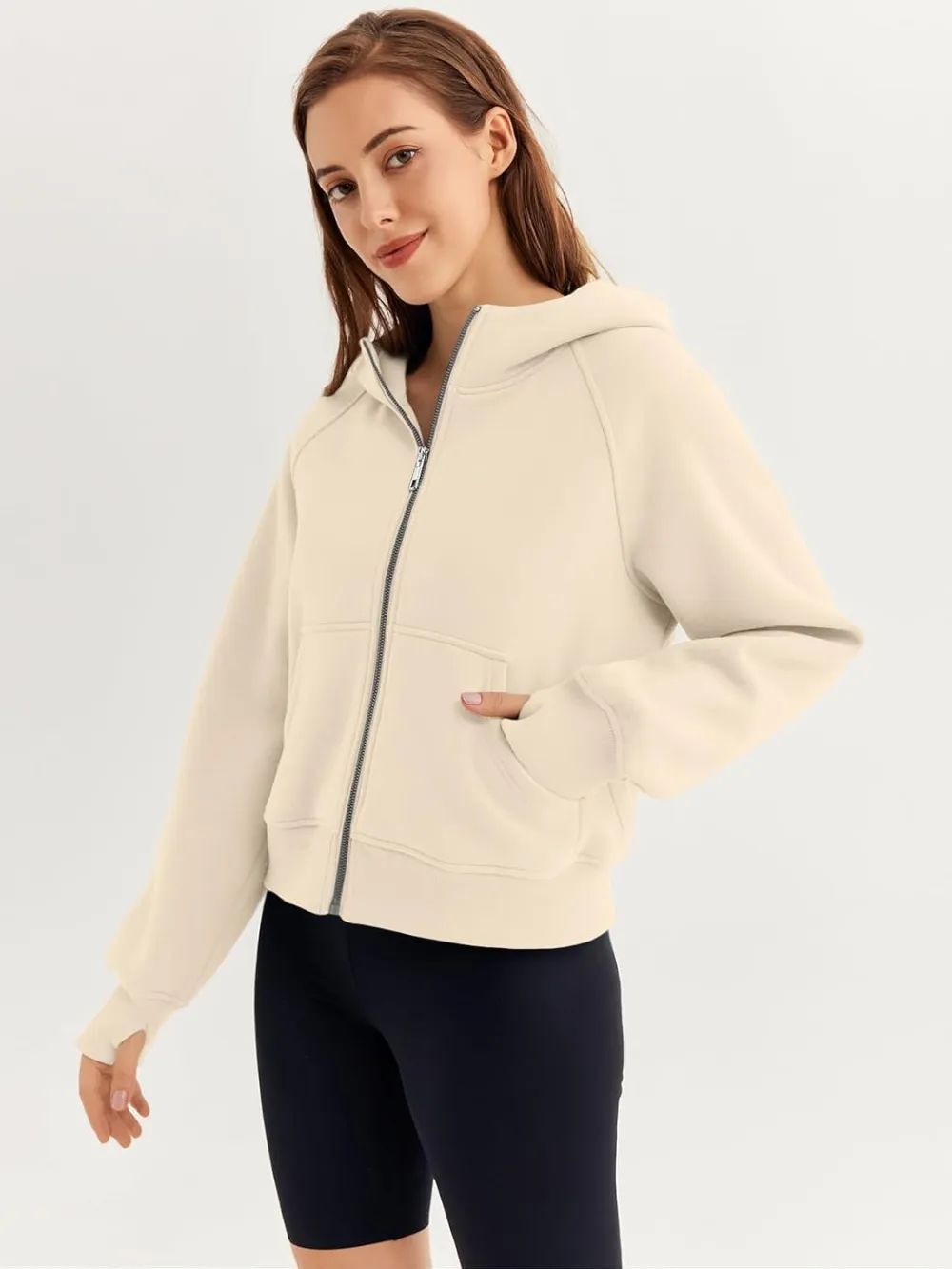 Womens Zip Up Hoodies Fleece Jackets Oversized Sweatshirts Fall Fashion Outfits 2024 Sweaters Winter Clothes
