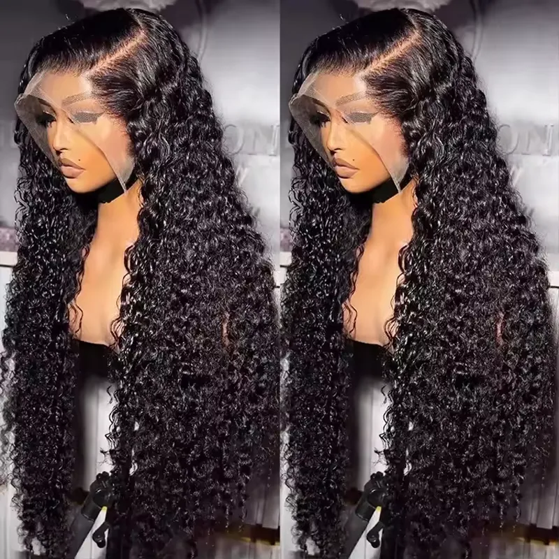 Premium Super Double Drawn Human Hair Wigs 13×6 Lace Frontal Deep Wave Wig 250% Density