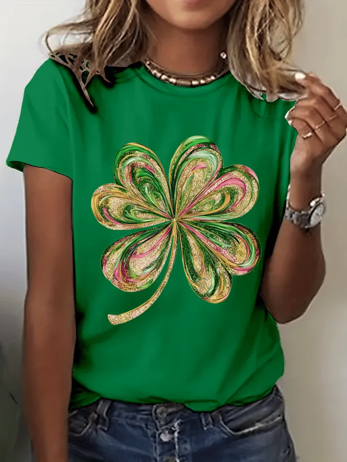 Women's St. Patrick's Day Print Crew Neck T-Shirt