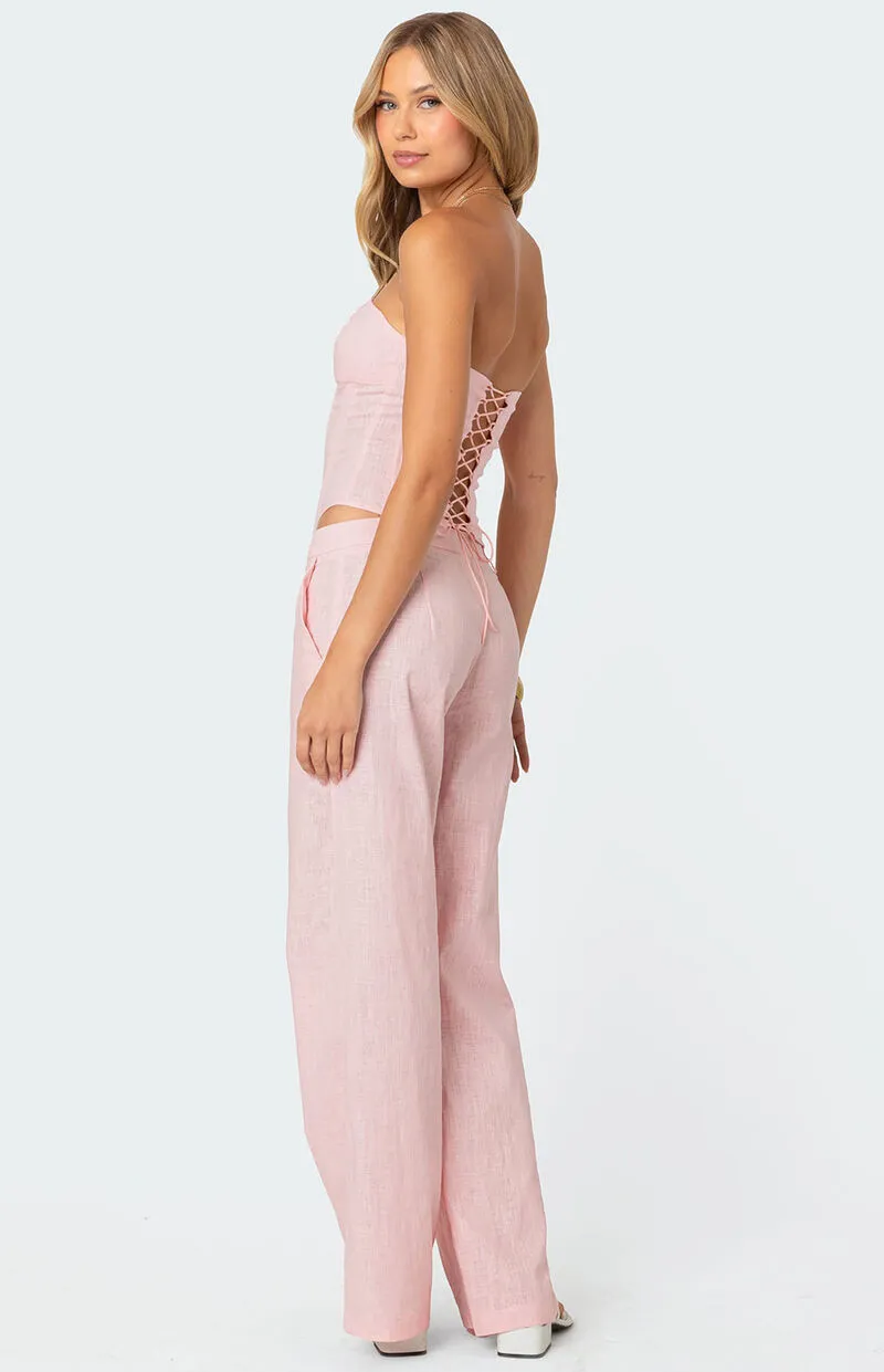 Edikted Arya Linen Look Pants