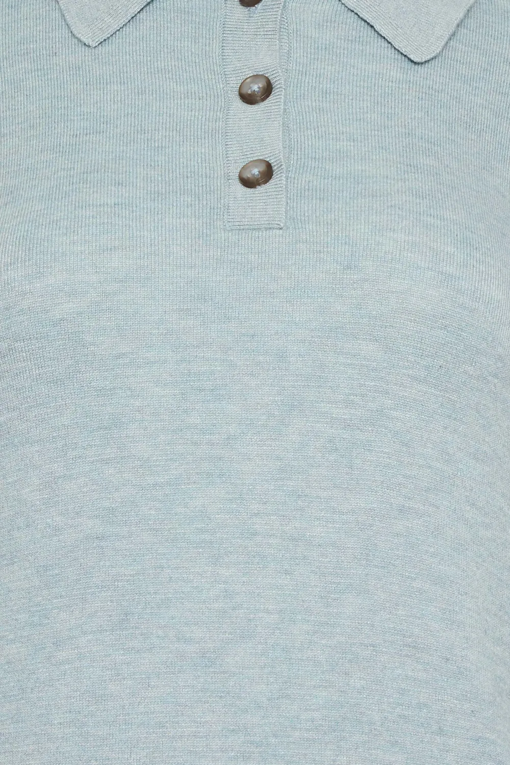 LTS Tall Light Blue Long Sleeve Polo Neck Jumper