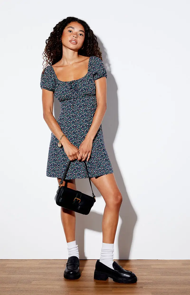 LA Hearts Tie Front Mini Dress