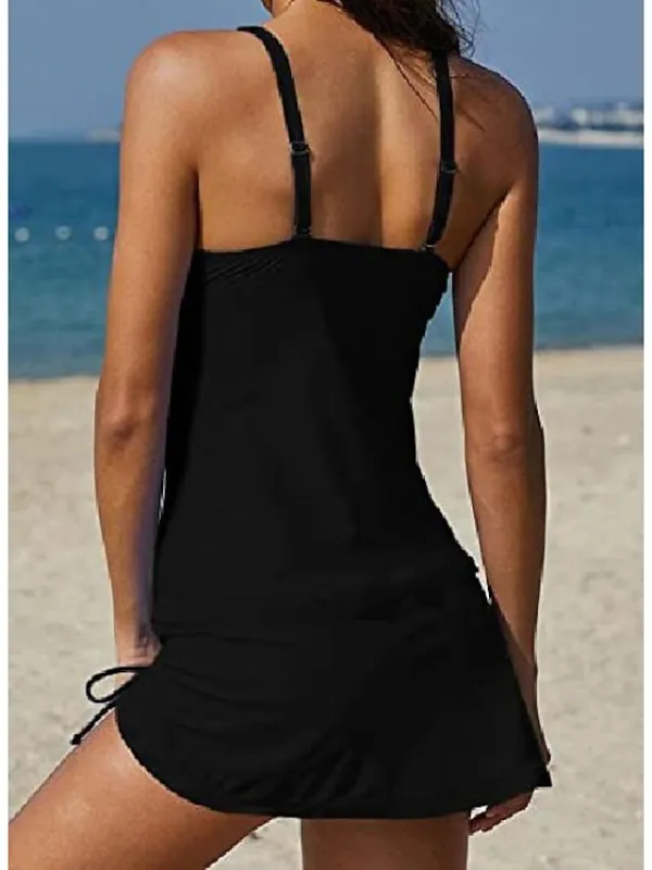 Women's Swimwear Tankini 2 Piece Normal Swimsuit 2 Piece Printing Graphic Leopard Black Brown Rose Red Bathing Suits Sports Beach Wear Summer