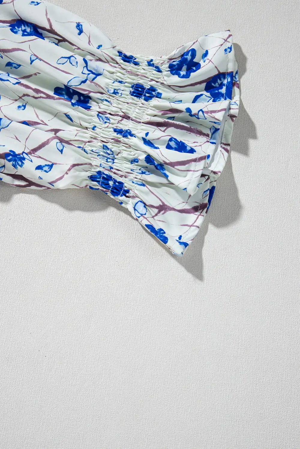 Floral Waffle Knit Patchwork Blouse
