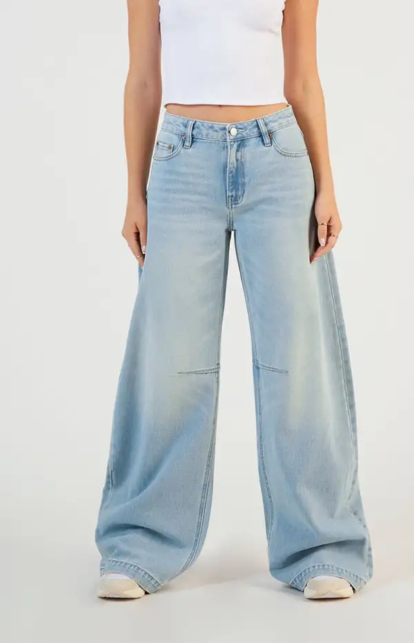 PacSun Remi Dart Baggy Barrel Jeans Light Indigo
