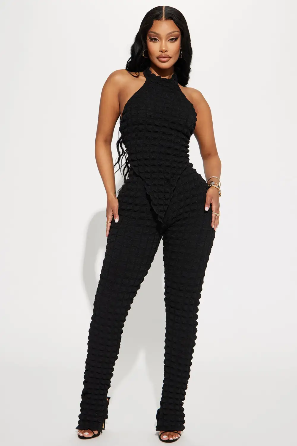 Bailey Bubble Pant Set - Black