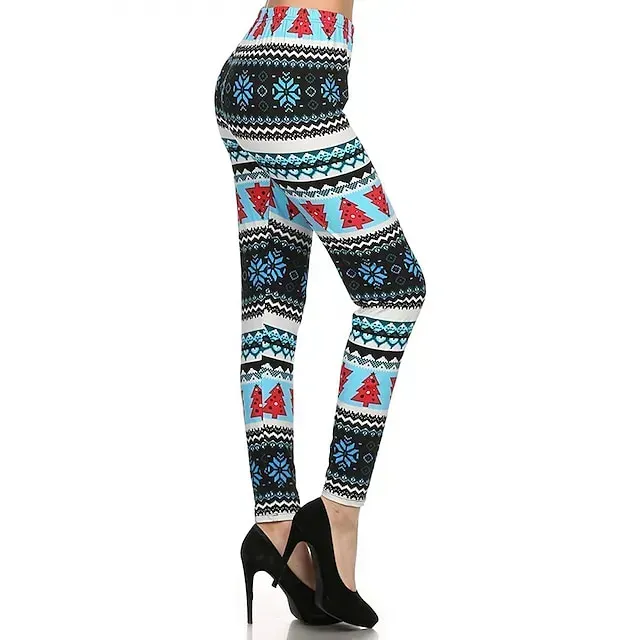 Santa Claus Leggings Jogger Pants Women's Christmas Christmas Christmas Eve Adults' Christmas New Year Eve Polyester Lycra Spandex Pants