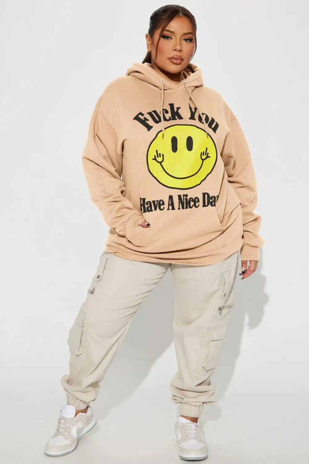 Fuck You Have A Nice Day Hoodie - Taupe
