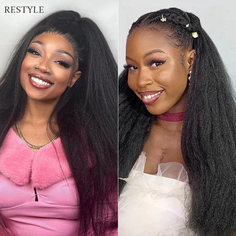 Affordable Glueless 7×6 Lace Kinky Straight Human Hair Wig Sterly Hair