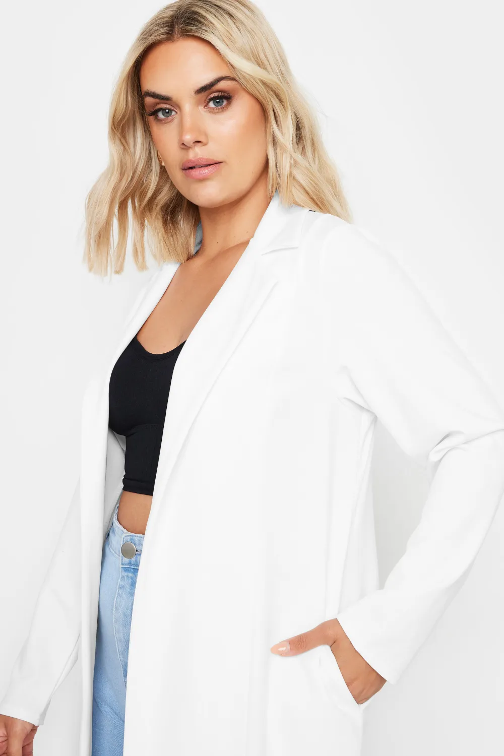 YOURS Curve Lime Green Scuba Blazer