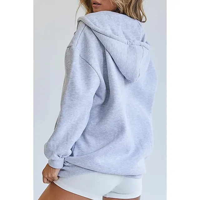 Hooded Drawstring Women's Jacket Long Sleeve Hooded Sweatshirt Athletic Warm Casual Breathable Moisture Wicking Running Sports Training Hiking Sportswear