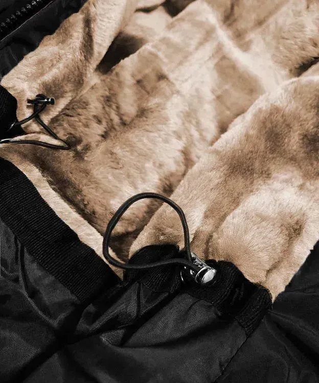 WATERPROOF WOMEN'S PARKA WITH CUT ON THE SIDES, black