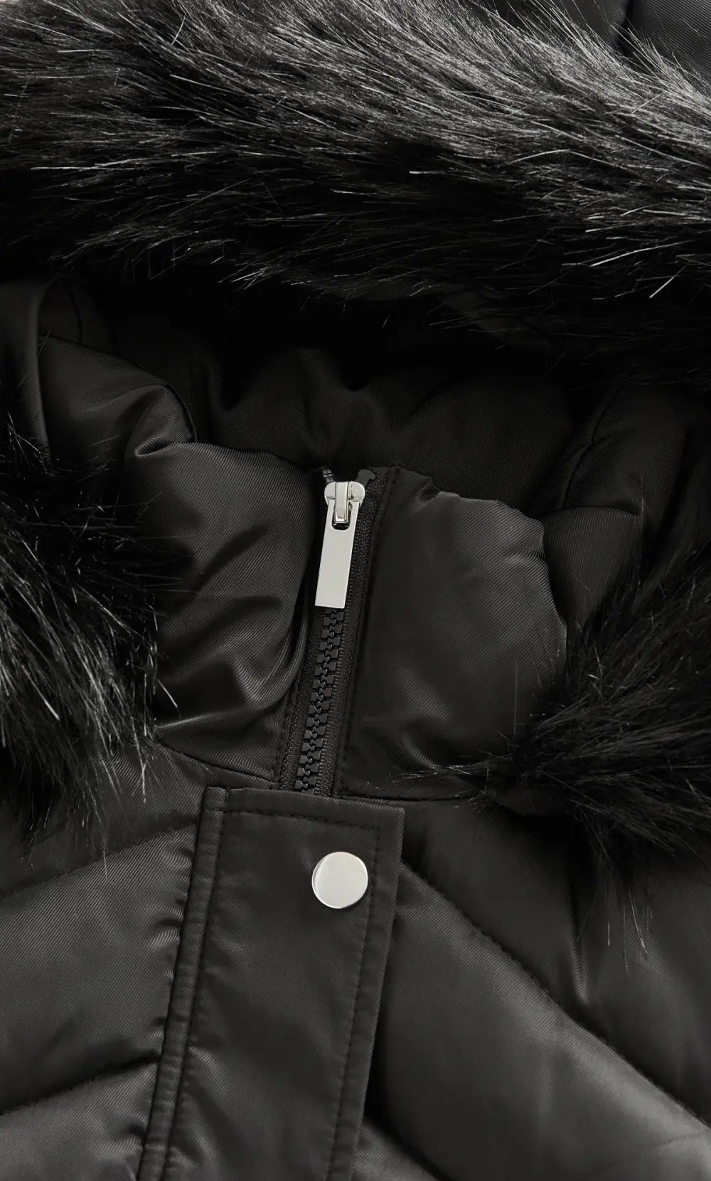 Evans Black Panelled Coat