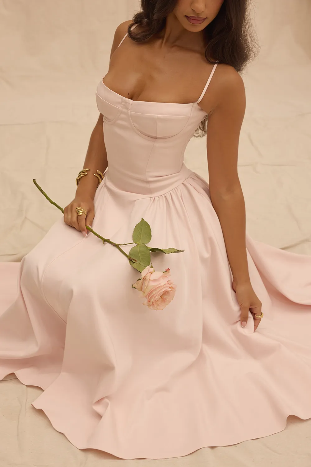 TAUPE CORSET SUNDRESS