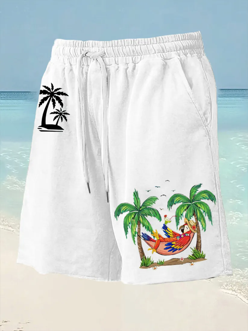 Men's It's 5 O'clock Somewhere Parrot Print Shorts