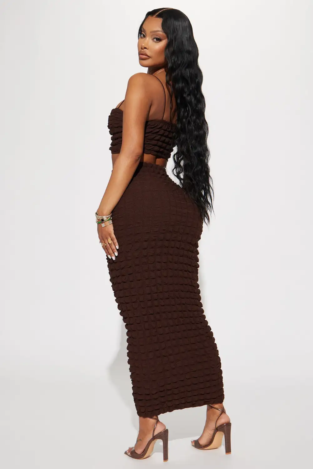 Always Bold Bubble Skirt Set - Brown