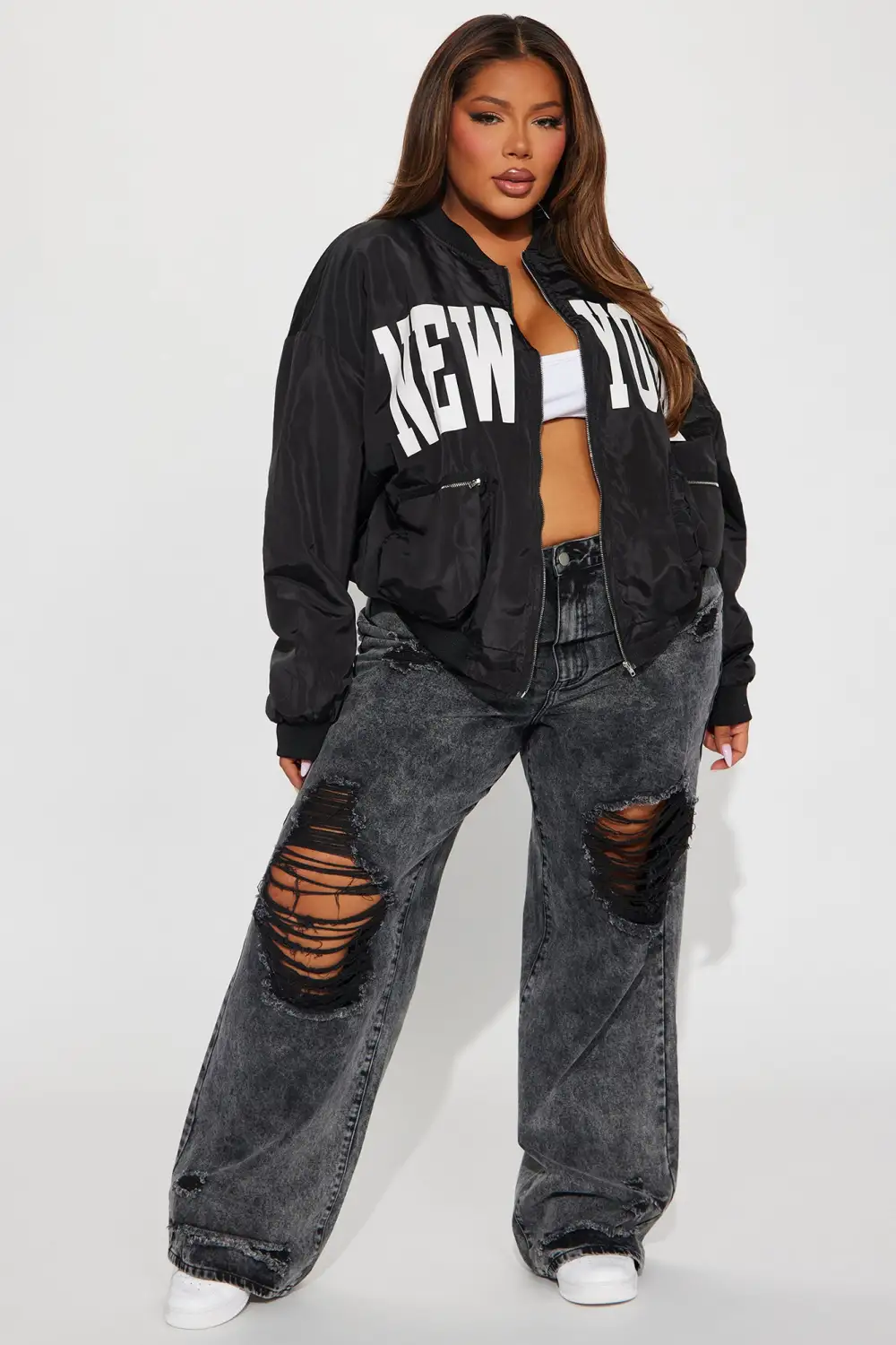 East Coast Vibes Bomber Jacket - Black