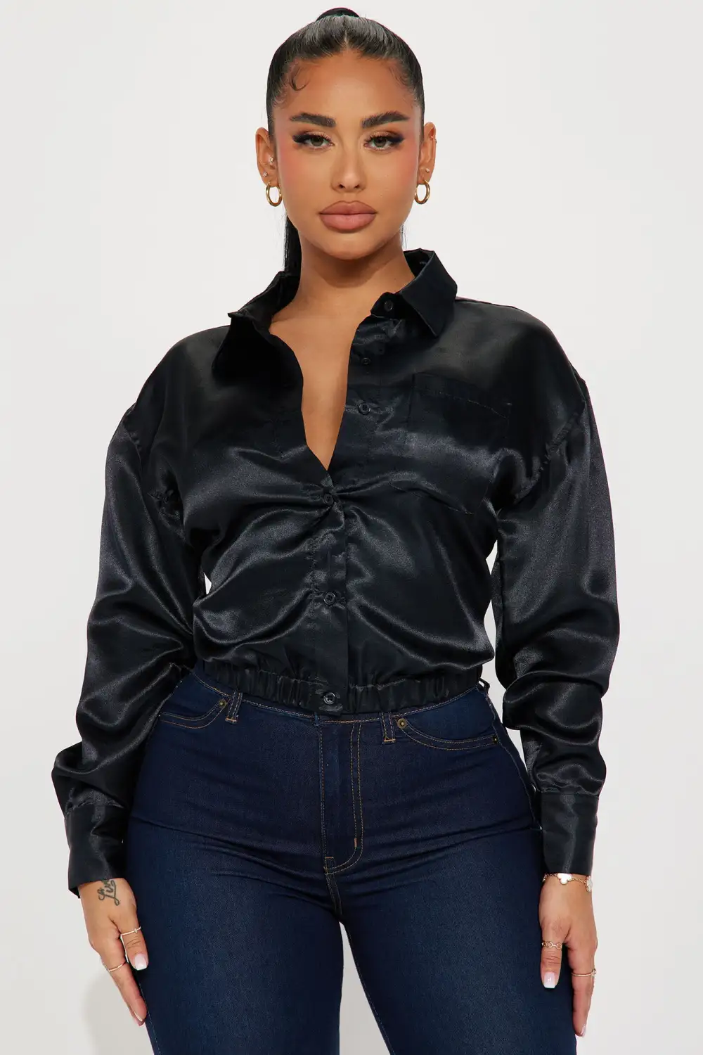 Katana Satin Shirt - Black