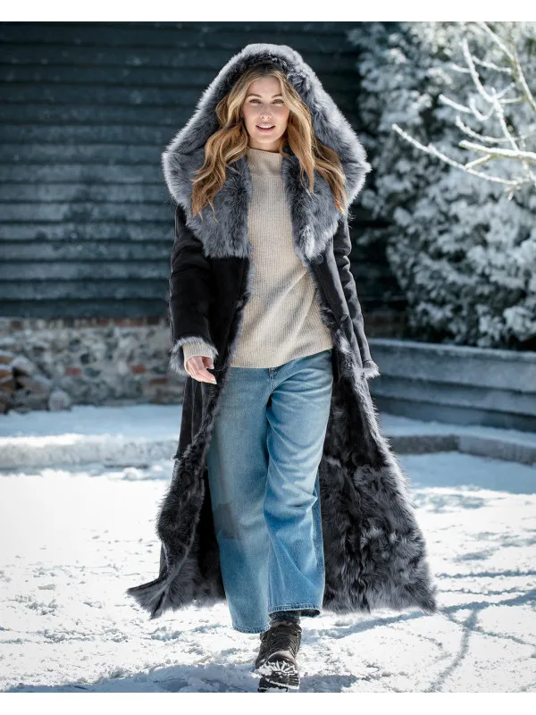 Premium toskana sheepskin hooded jacket