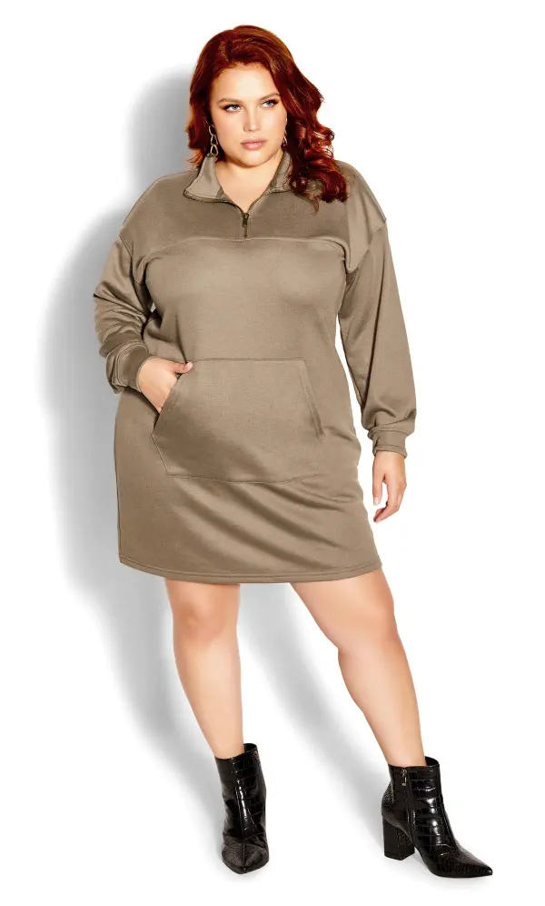 Evans Beige Brown T-Shirt Midi Dress