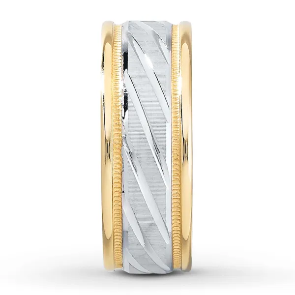 Wedding Band 10K Two-Tone Gold 8mm