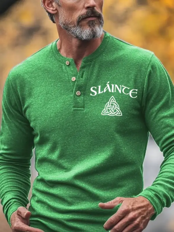Men's St. Patrick's Day Henley Top