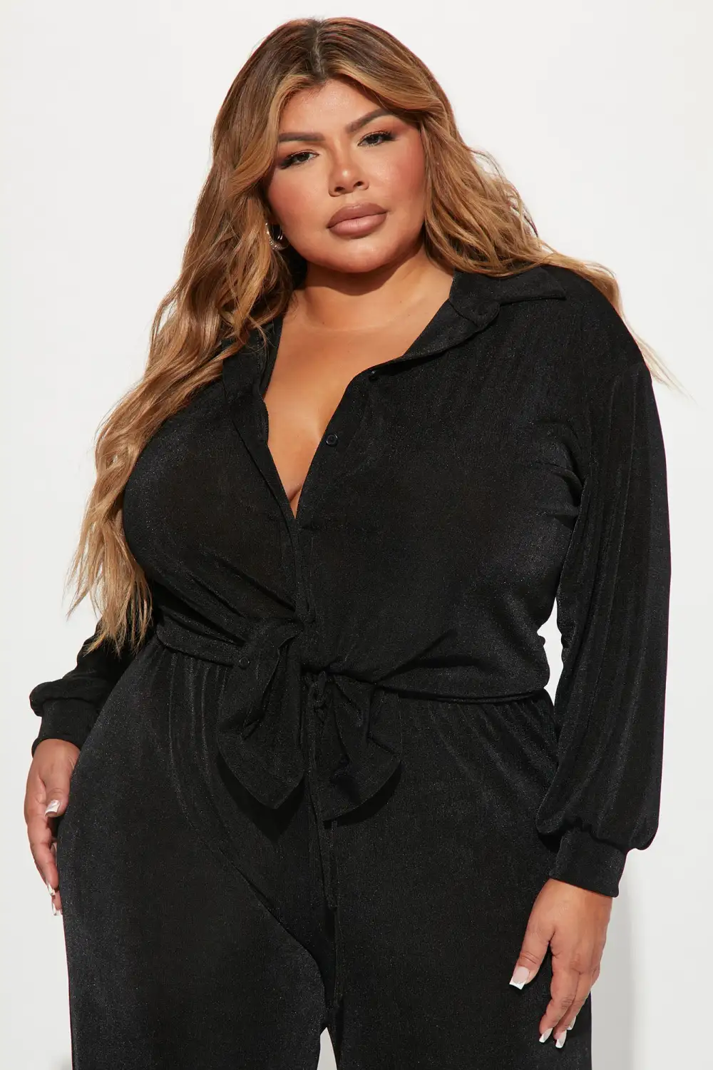 Sweet In Slinky Pant Set - Black