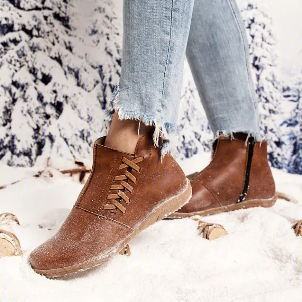 Women Winter Flat Heel Boots