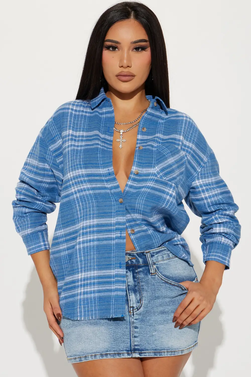 Fly High Plaid Shirt - Blue/combo
