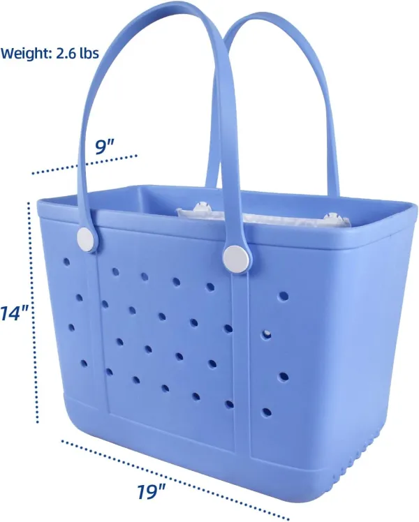 Lightweight Rubber Beach Bag X-Large Waterproof Washable Tote Bag