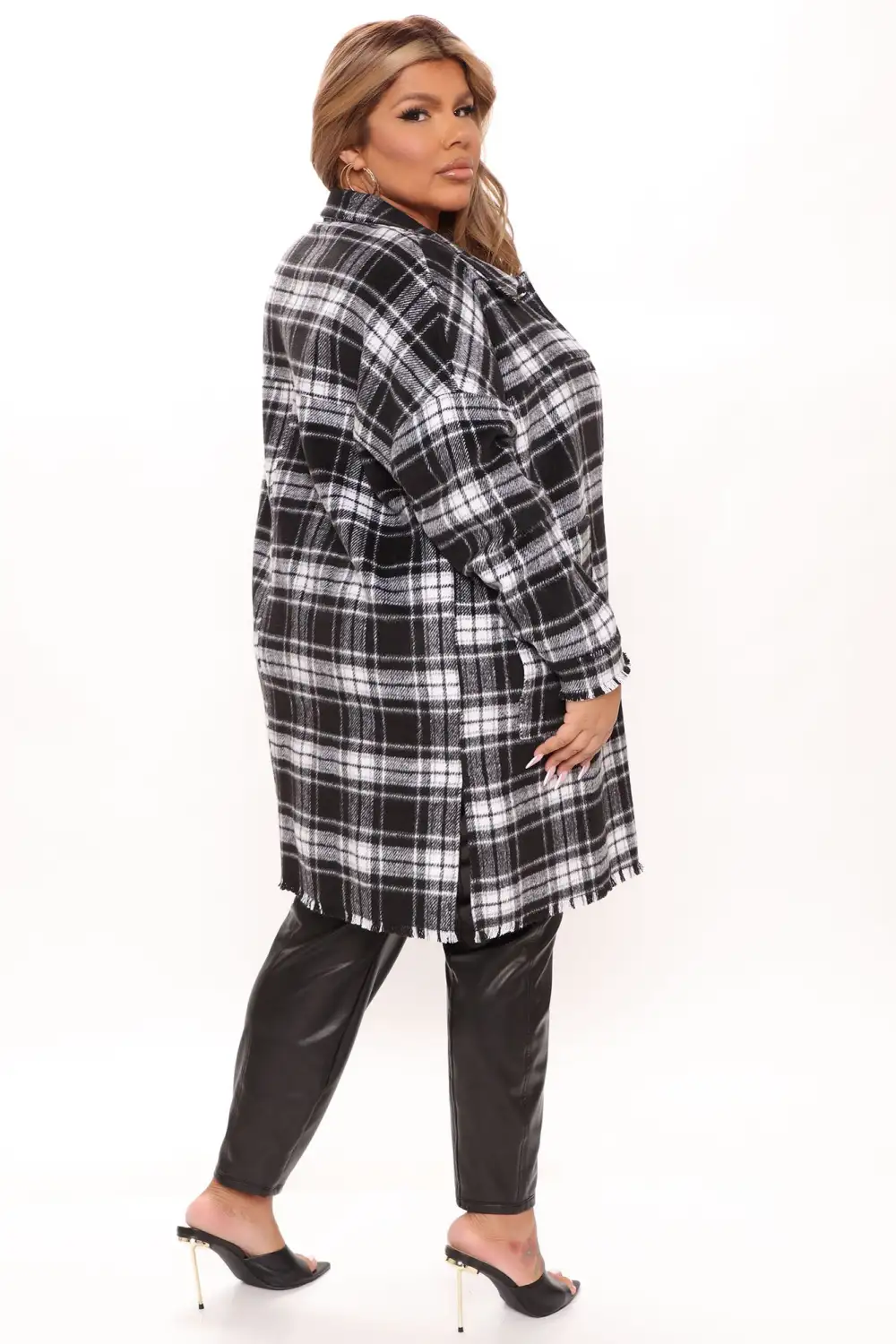 Never Plaid It So Good Shacket - Black