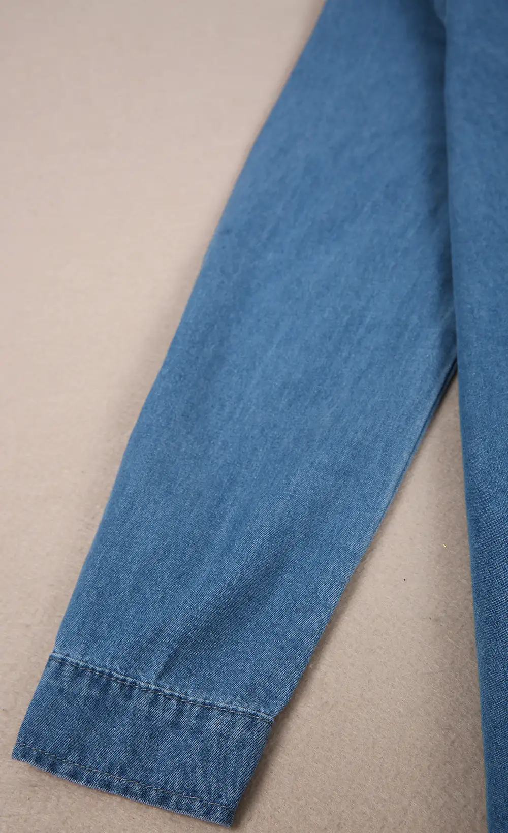 Oversized Chambray Denim Button Front Blouse Midi Dress