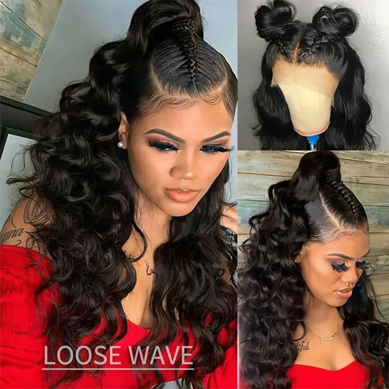 16-34inch 360 Lace Frontal Wig Super Natural Human Hair Wigs 180% Density