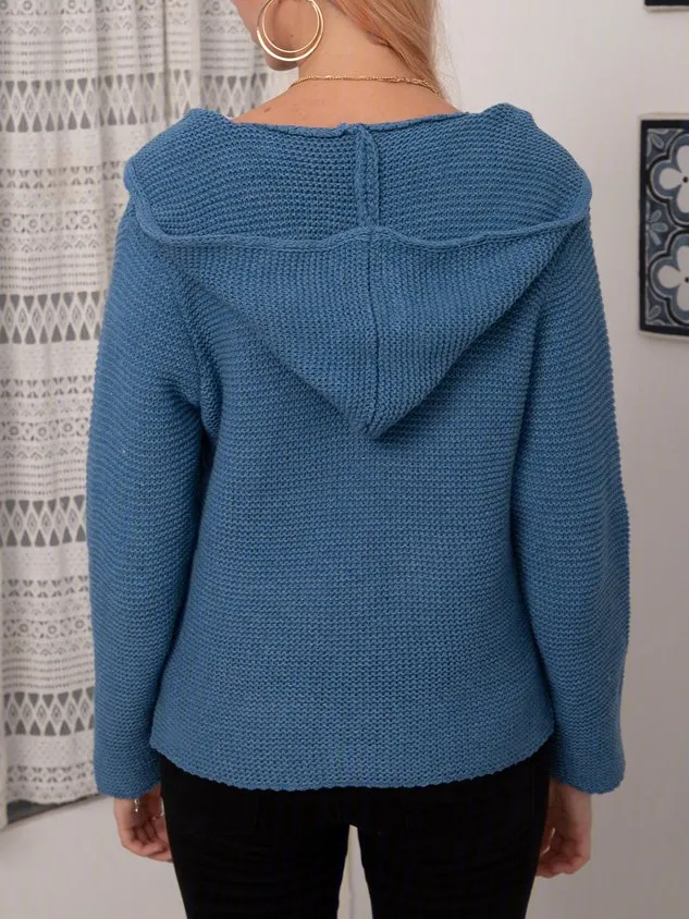 Hooded Knitted Cardigan Sweater Sweater coat for Women