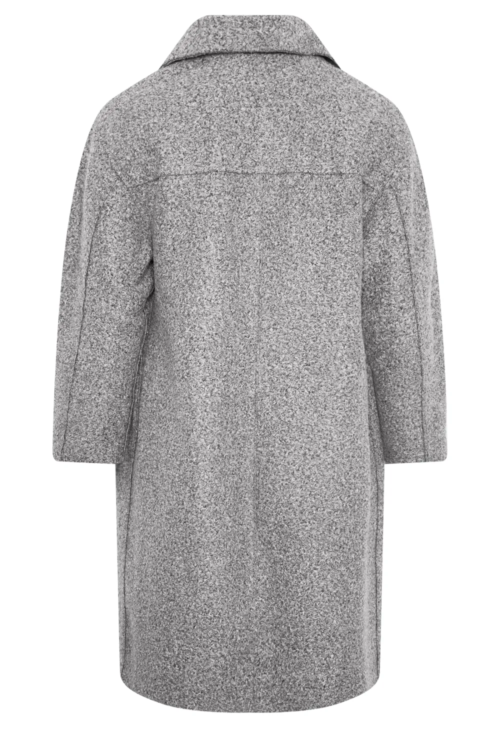 YOURS Curve Grey Boucle Biker Coat