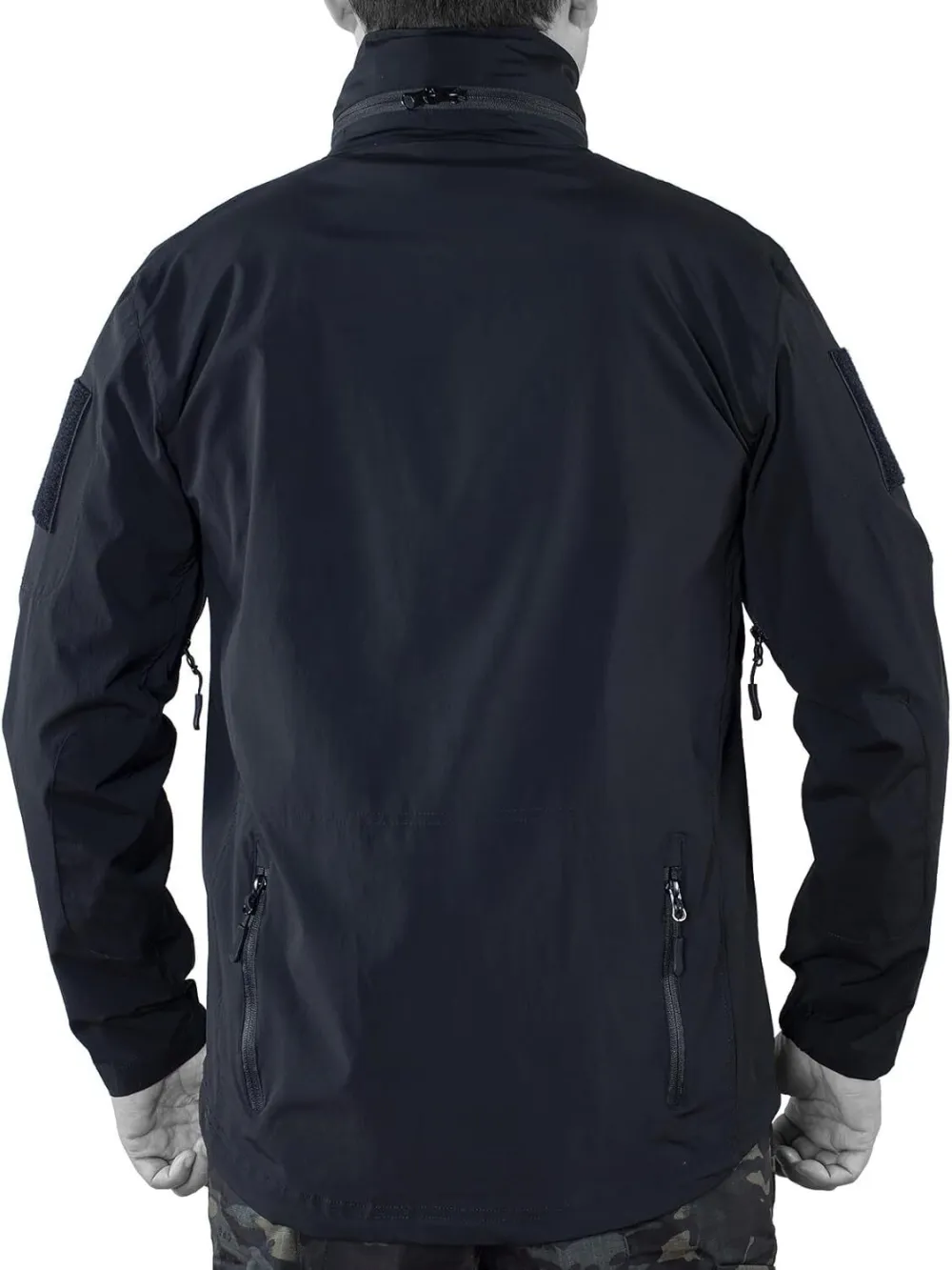 Mens Tactical Soft Shell Full Zip Jacket Lightweight Black Army Combat Coat Special Ops Airsoft Gear