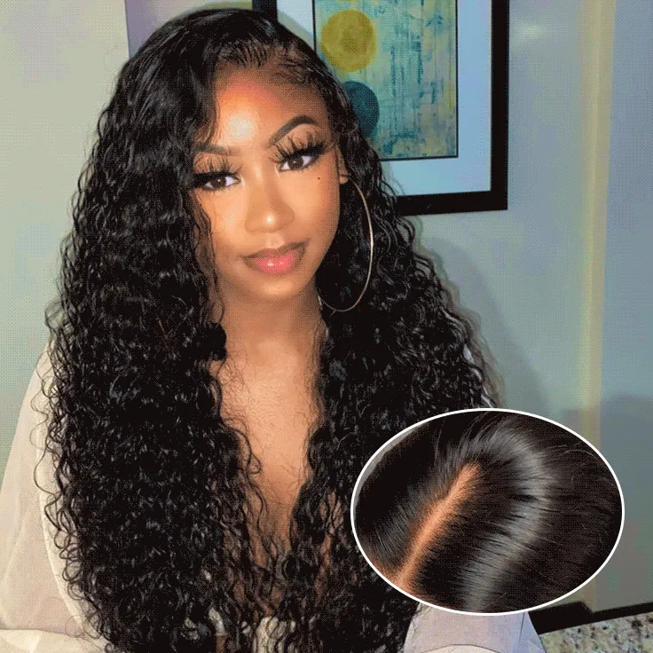 Affordable Glueless 7×6 Lace Water Wave Human Hair Wig Sterly Hair