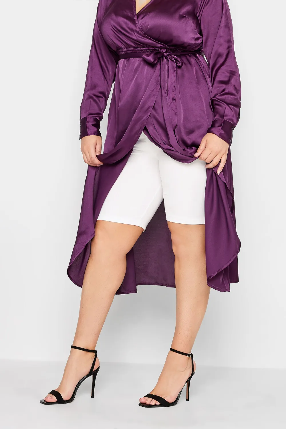 YOURS FOR GOOD Curve Black Essential Cotton Stretch Cycling Shorts