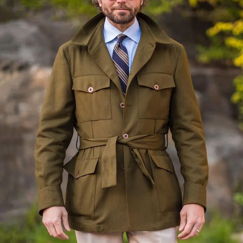 Men's Mid-Length Slim Fit Thin Large Size Windbreaker Casual Coat