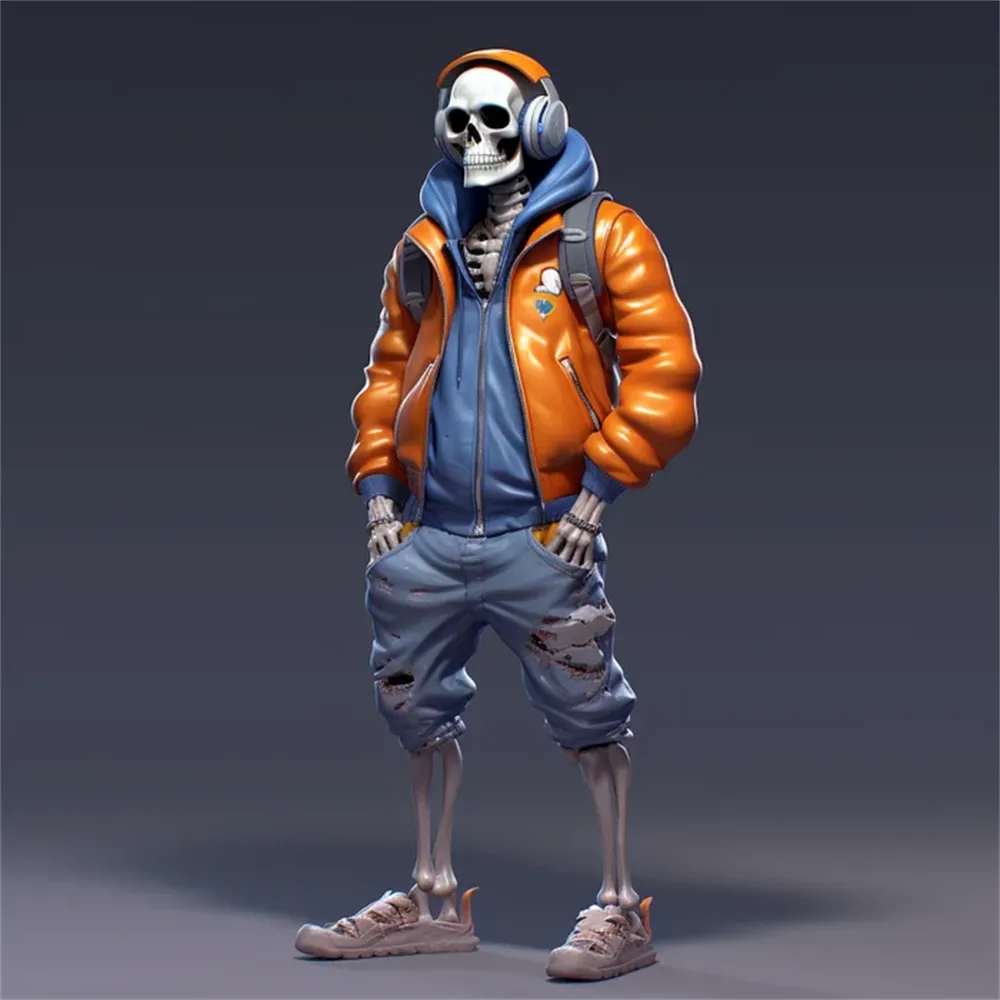 Cool Skeleton Figures Sports Series Skull Resin Crafts Halloween Decoration