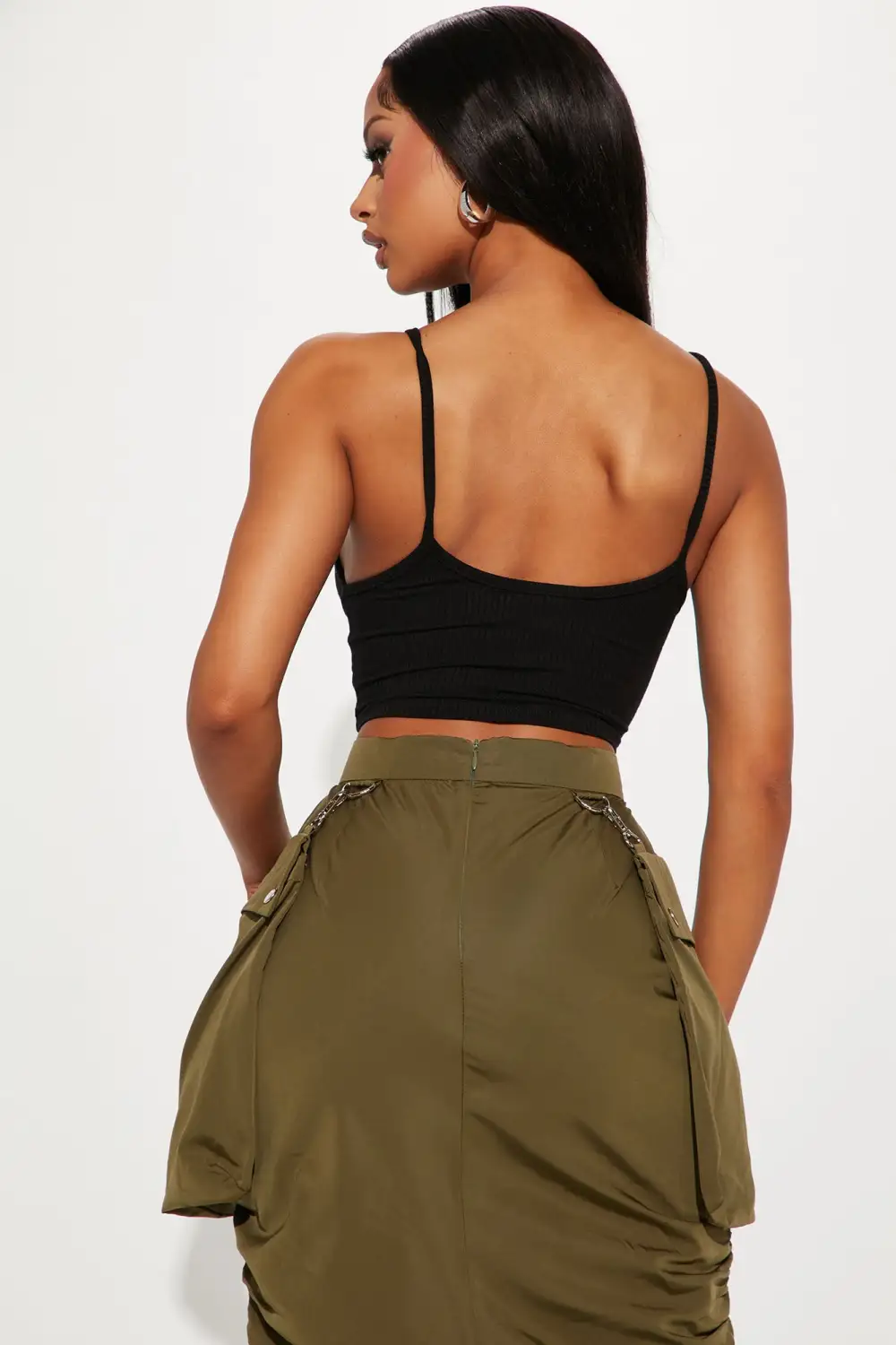 Ellie V Neck Cami Top - Black