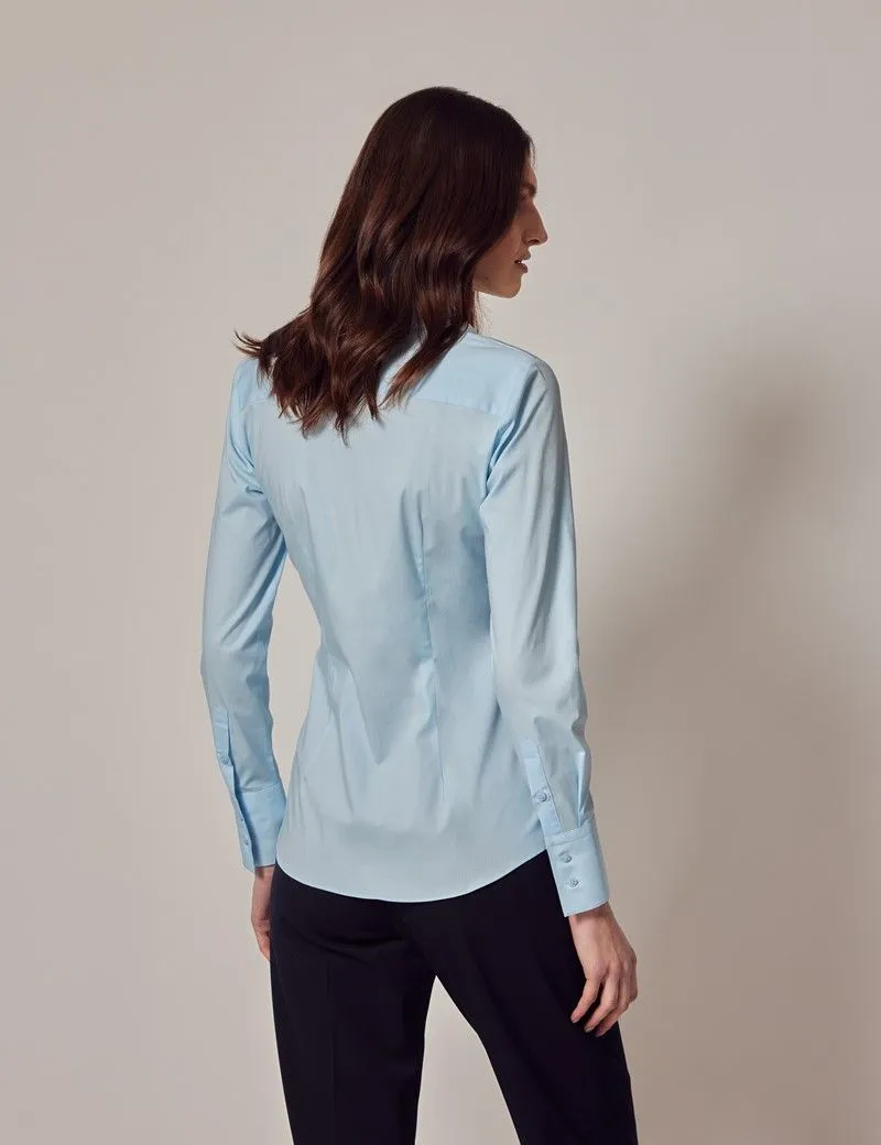 Cotton Stretch Fitted Shirt With Concealed Placket