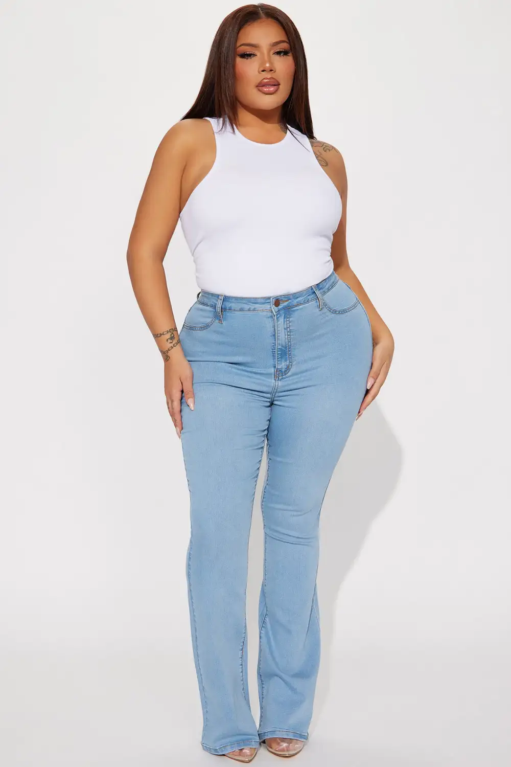 Deep In My Soul Flare Jeans - Light Blue Wash
